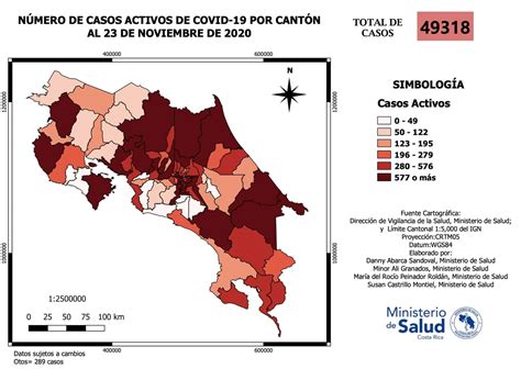 costa rica on map of covid-19 cases